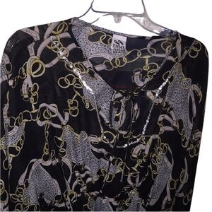 Emma Jordan Beach one size 𝅺Black & Silver chain print swim coverup